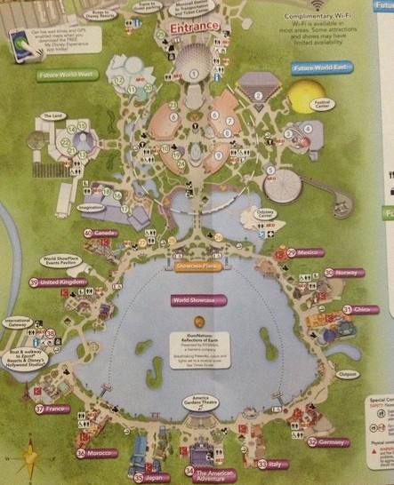 Pictures of the new maps for Walt Disney World parks, Downtown Disney ...