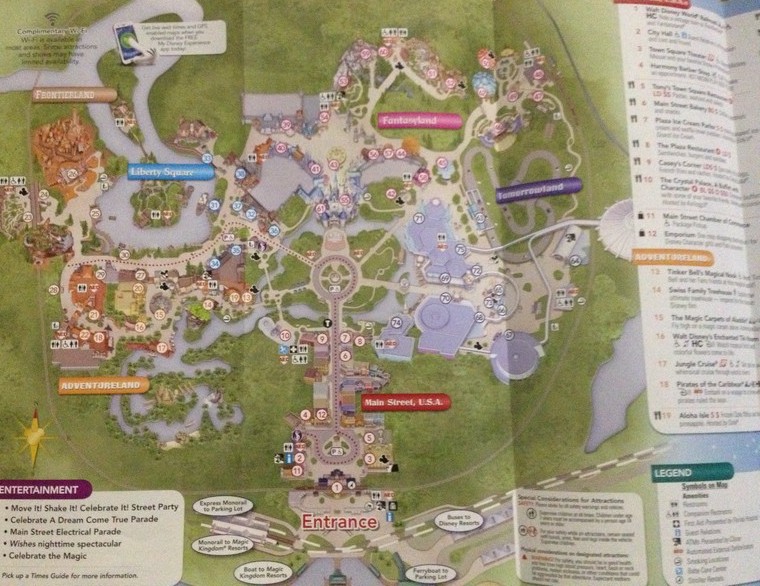 Pictures of the new maps for Walt Disney World parks, Downtown Disney ...