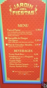 2014 Epcot Flower & Garden Festival Menus