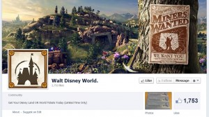 Facebook Disney Scam Page