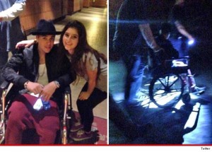 Justin Bieber Disneyland wheelchair