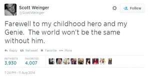 Robin Williams Scott Weinger tweet