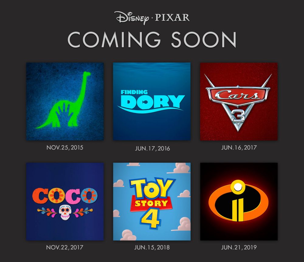 Pixar Reveals Big Release Dates For Next Four Years Of Movies 'Cars 3