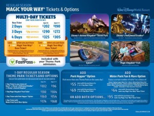 disney world ticket increase regular
