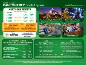 disney world ticket increase value season pricing