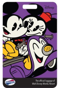 purple luggage tag disney