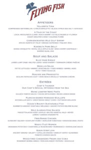 flying fish menu 2016