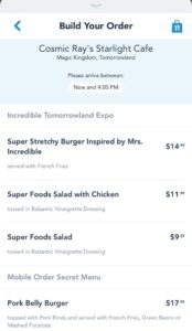 cosmic ray's hidden menu walt disney world burger magic kingdom 2