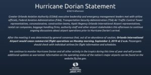 hurricane dorian orlando international