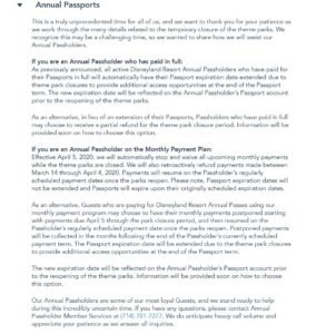 disneyland annual pass closure